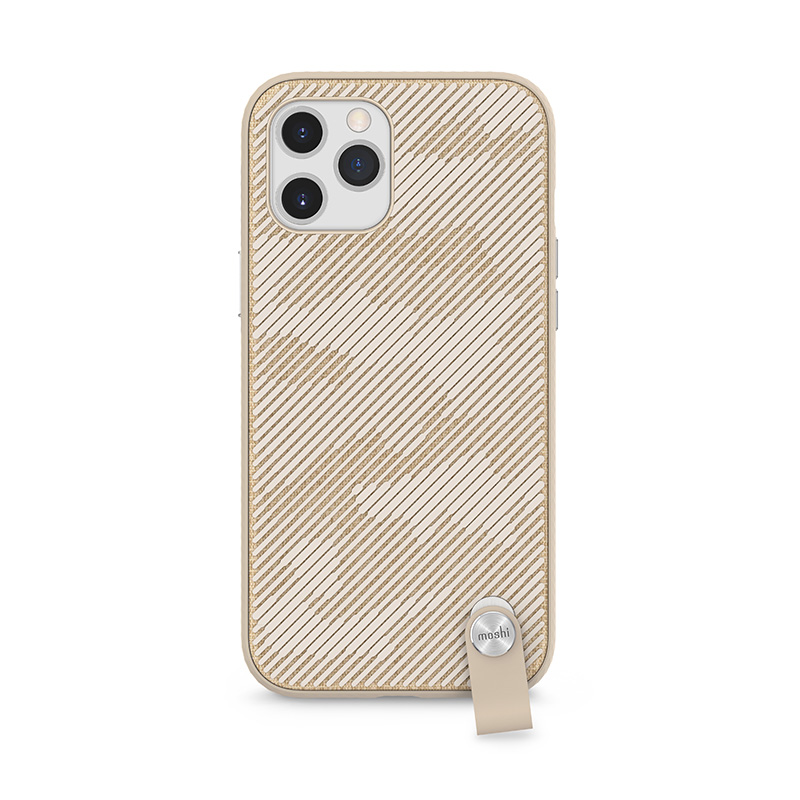 Moshi Altra - Etui z odpinaną smyczką iPhone 12 / iPhone 12 Pro (system SnapTo) (Sahara Beige)