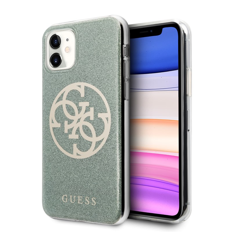 Guess Circle Glitter 4G - Etui iPhone 11 (khaki)