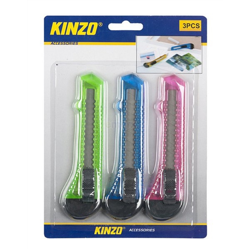 Kinzo - Nożyki z łamanym ostrzem, zestaw 3 szt.