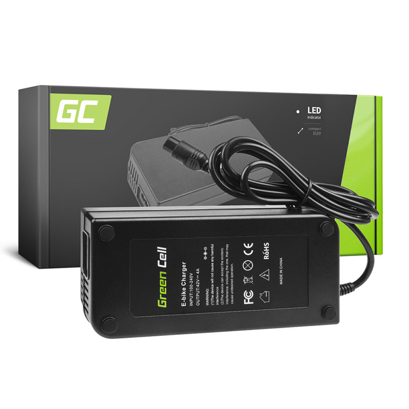 Green Cell - Ładowarka 42V 4A (RCA) do Baterii Roweru Elektrycznego 36V