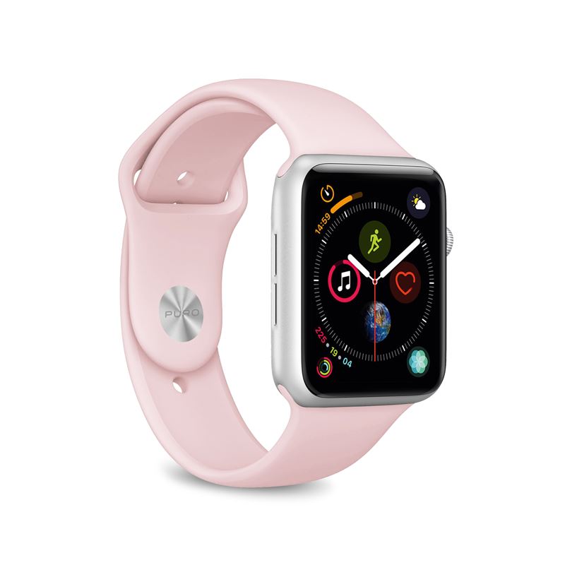 PURO ICON - Elastyczny pasek sportowy do Apple Watch 38/40/41 mm (S/M & M/L) (piaskowy róż)