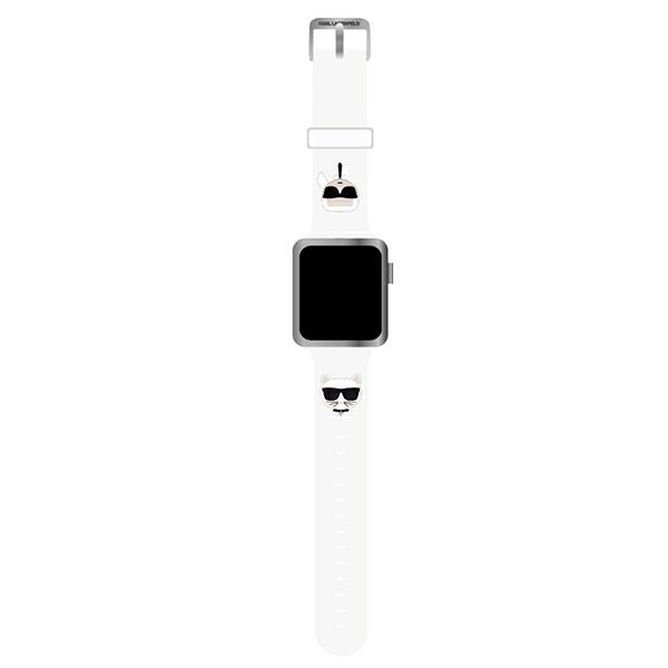 Karl Lagerfeld Silicone Karl & Choupette Heads – Pasek do Apple Watch 42/44/45 mm (biały)