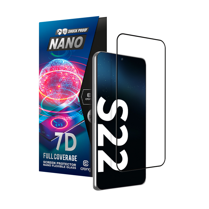 Crong 7D Nano Flexible Glass - Szkło hybrydowe 9H na cały ekran Samsung Galaxy S22