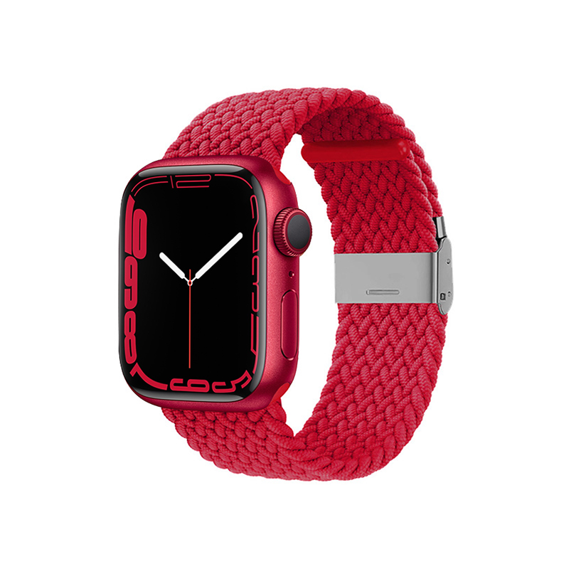 Crong Wave Band – Pleciony pasek do Apple Watch 42/44/45/49 mm (czerwony)