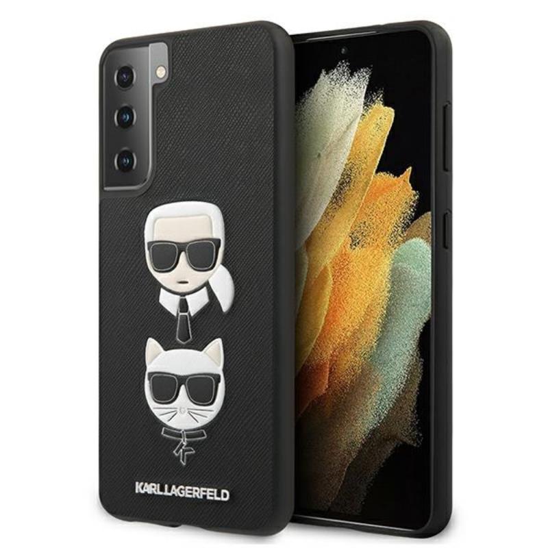 Karl Lagerfeld Saffiano Karl & Choupette Heads - Etui Samsung Galaxy S21 (czarny)