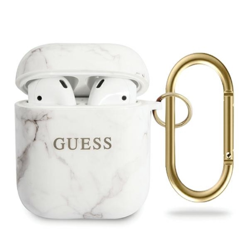 Guess Marble - Etui Airpods (biały)