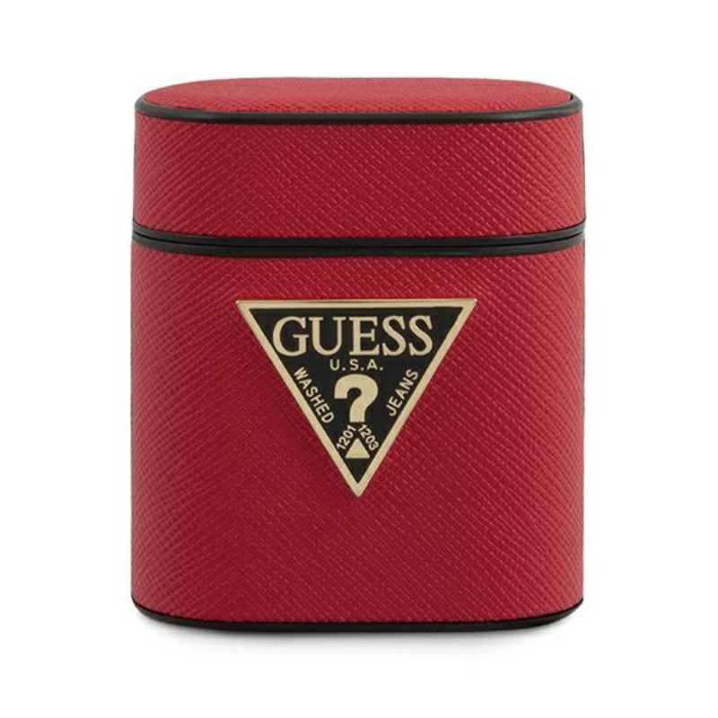 Guess Saffiano - Etui Airpods (czerwony)