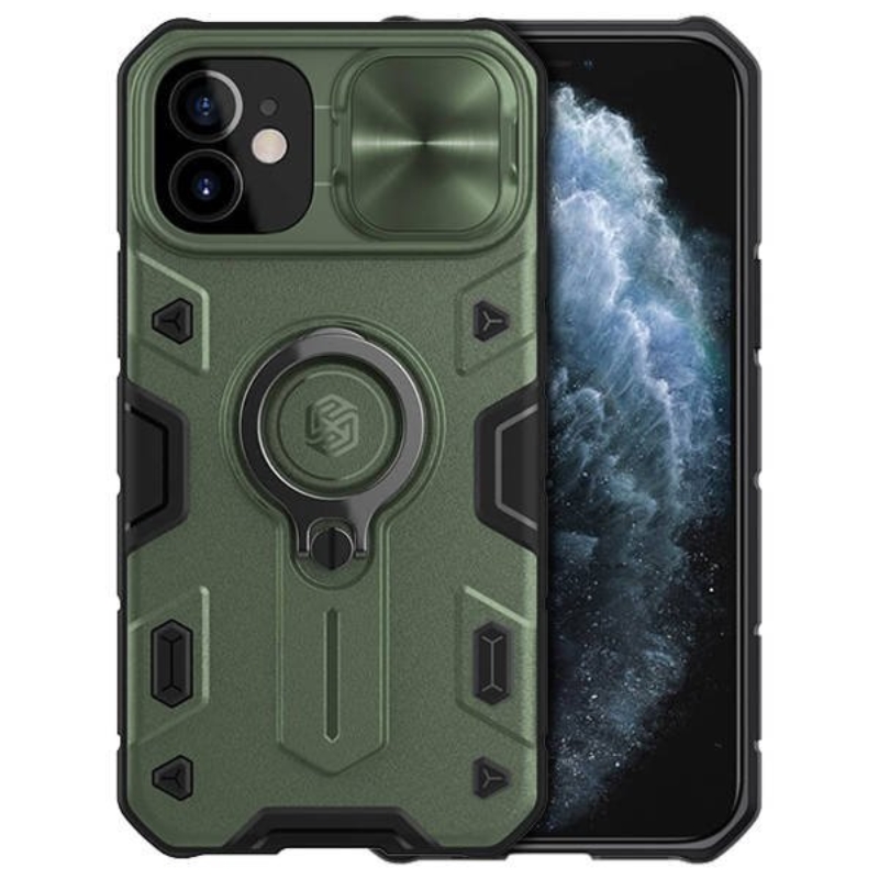 Nillkin CamShield Armor - Etui Apple iPhone 12 / 12 Pro z osłoną aparatu (Dark Green)