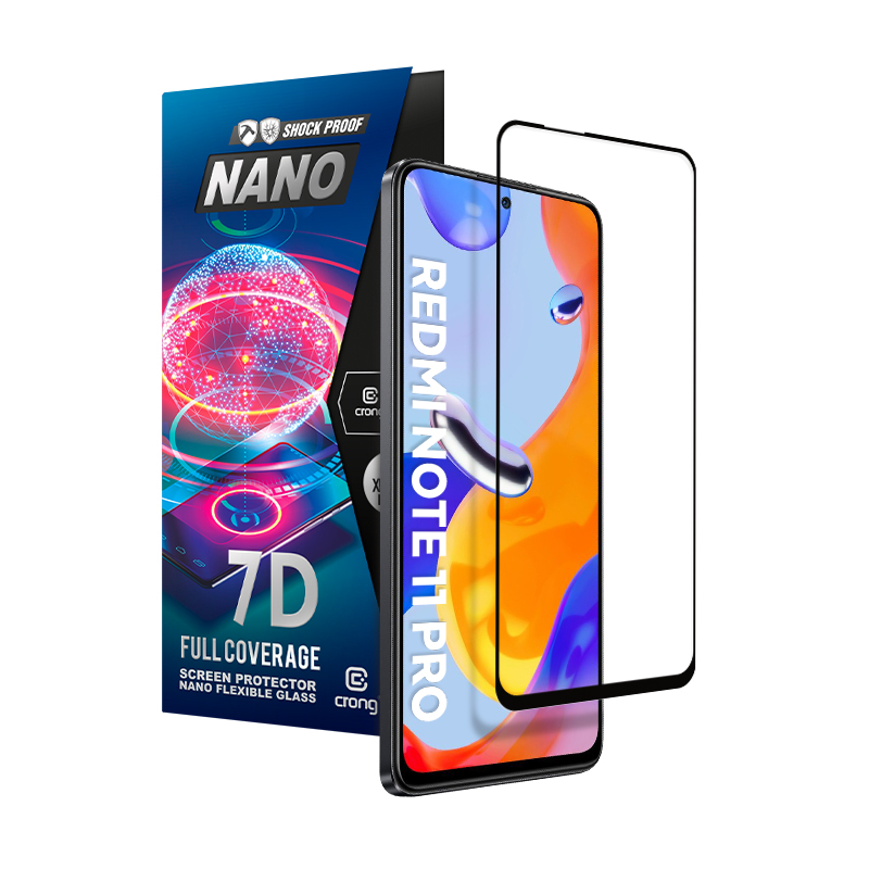 Crong 7D Nano Flexible Glass - Niepękające szkło hybrydowe 9H na cały ekran Xiaomi Redmi Note 11 Pro 5G