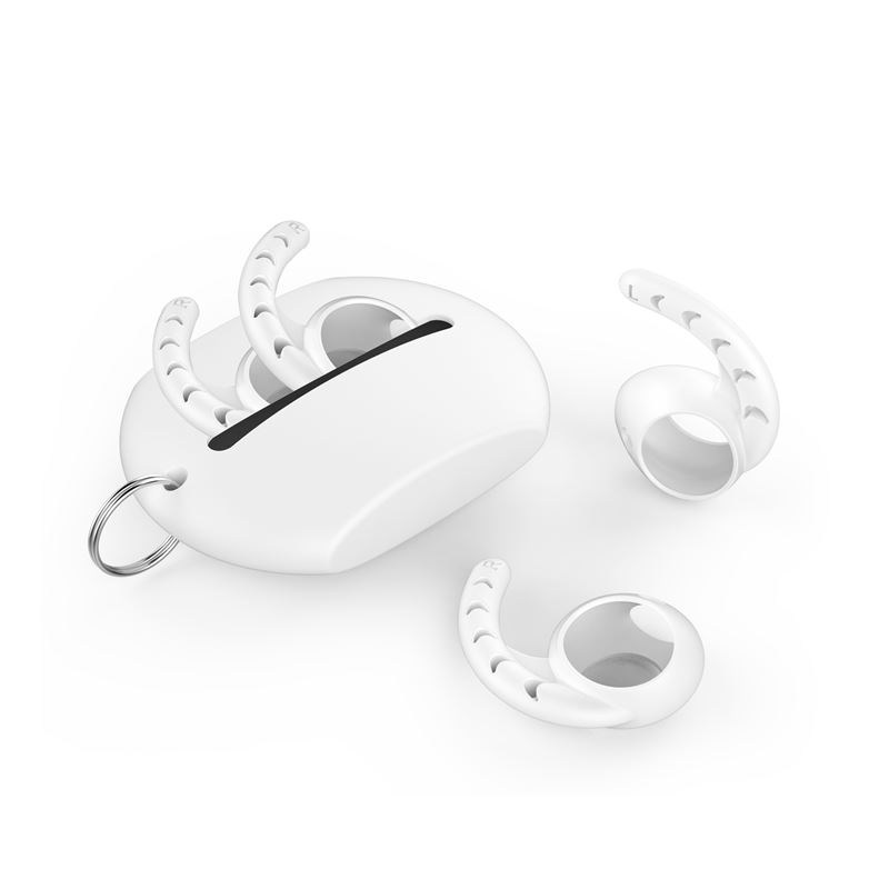 PURO ICON Tips with case - Zestaw dwóch par nakładek dla Apple AirPods 1 & 2 generacji +  etui (White)