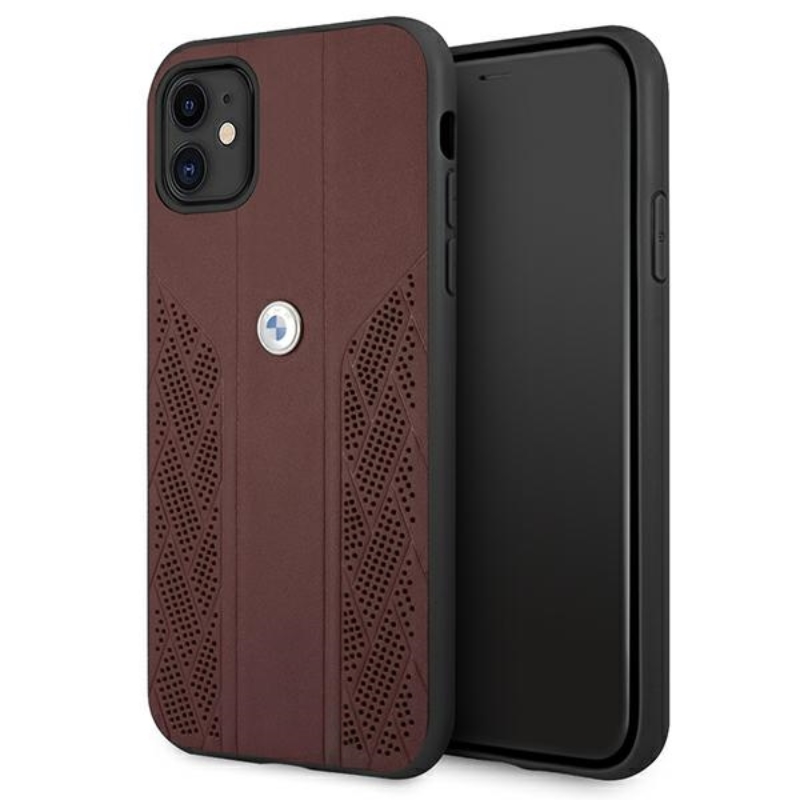 BMW Leather Curve Perforate HC - Etui iPhone 11 (czerwony)