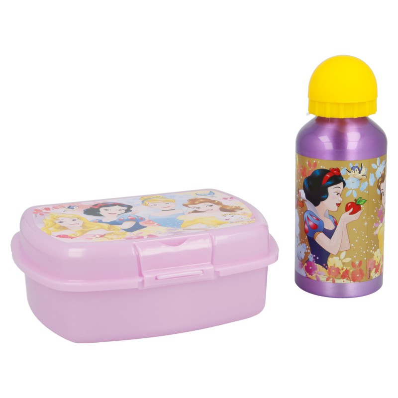 Princess - Zestaw Śniadaniówka / Lunchbox + bidon aluminiowy 400 ml