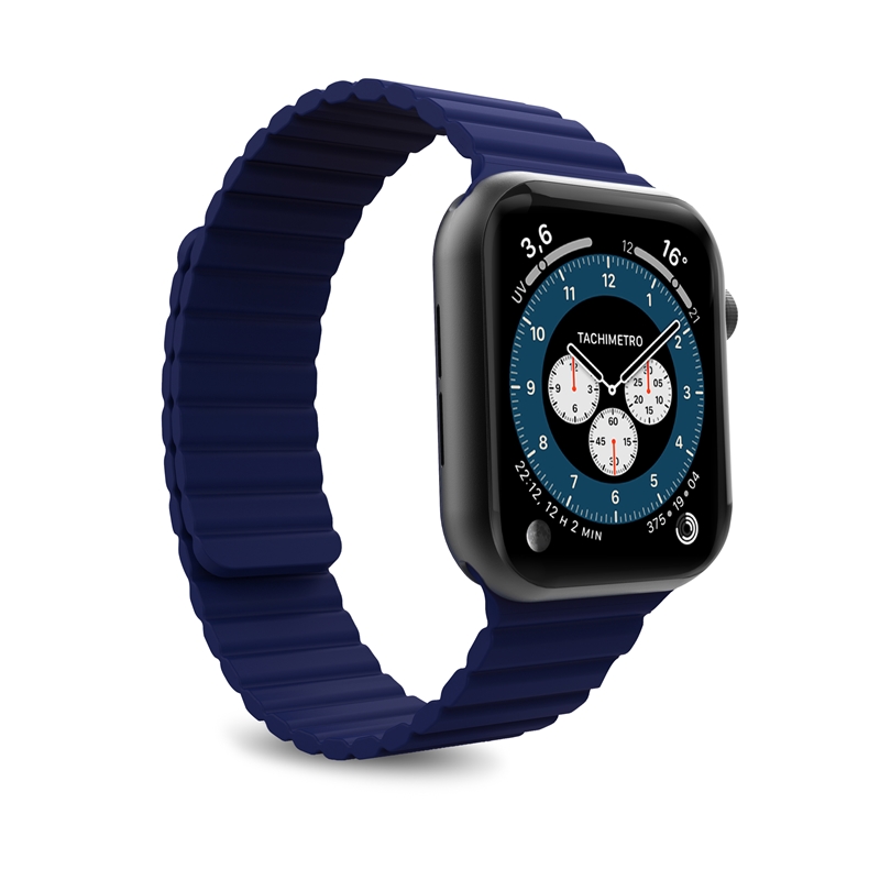 PURO ICON LINK - Magnetyczny pasek do Apple Watch 42/44/45 mm (M/L) (granatowy)