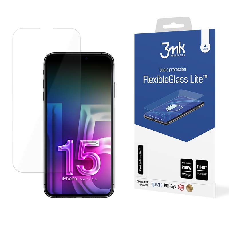 3mk FlexibleGlass Lite - Hybrid Glass for iPhone 15 Pro Image 1