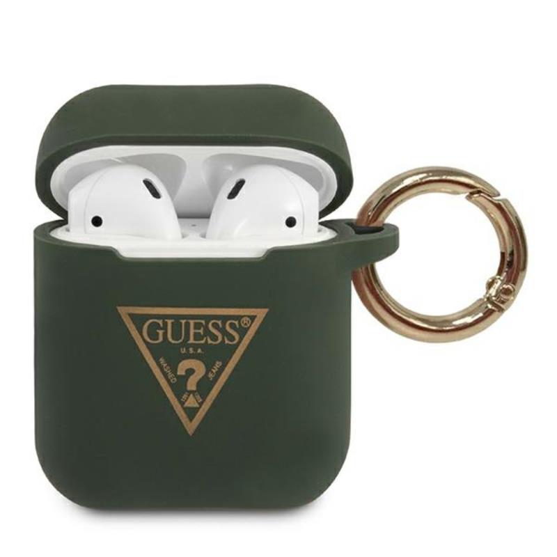 Guess Silicone Triangle Logo - Etui Airpods (khaki)