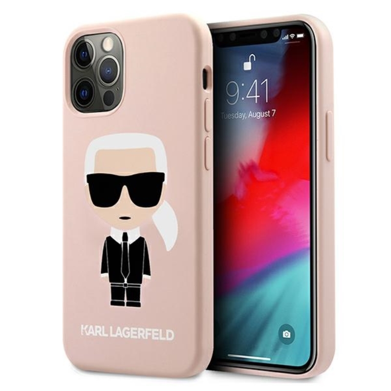 Karl Lagerfeld Fullbody Silicone Iconic - Etui iPhone 12 Pro Max (Light Pink)