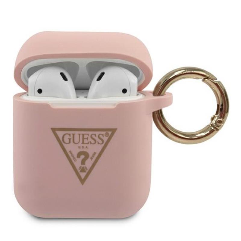 Guess Silicone Triangle Logo - Etui Airpods (różowy)