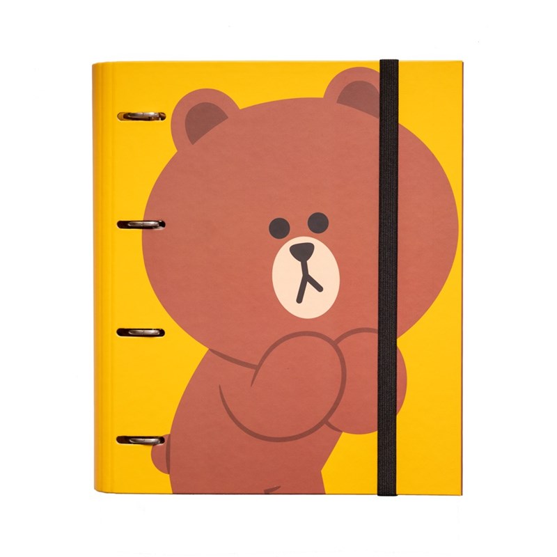 Line Friends - Segregator do przechowywania dokumentów miś Brown A4 (26x32x4 cm)