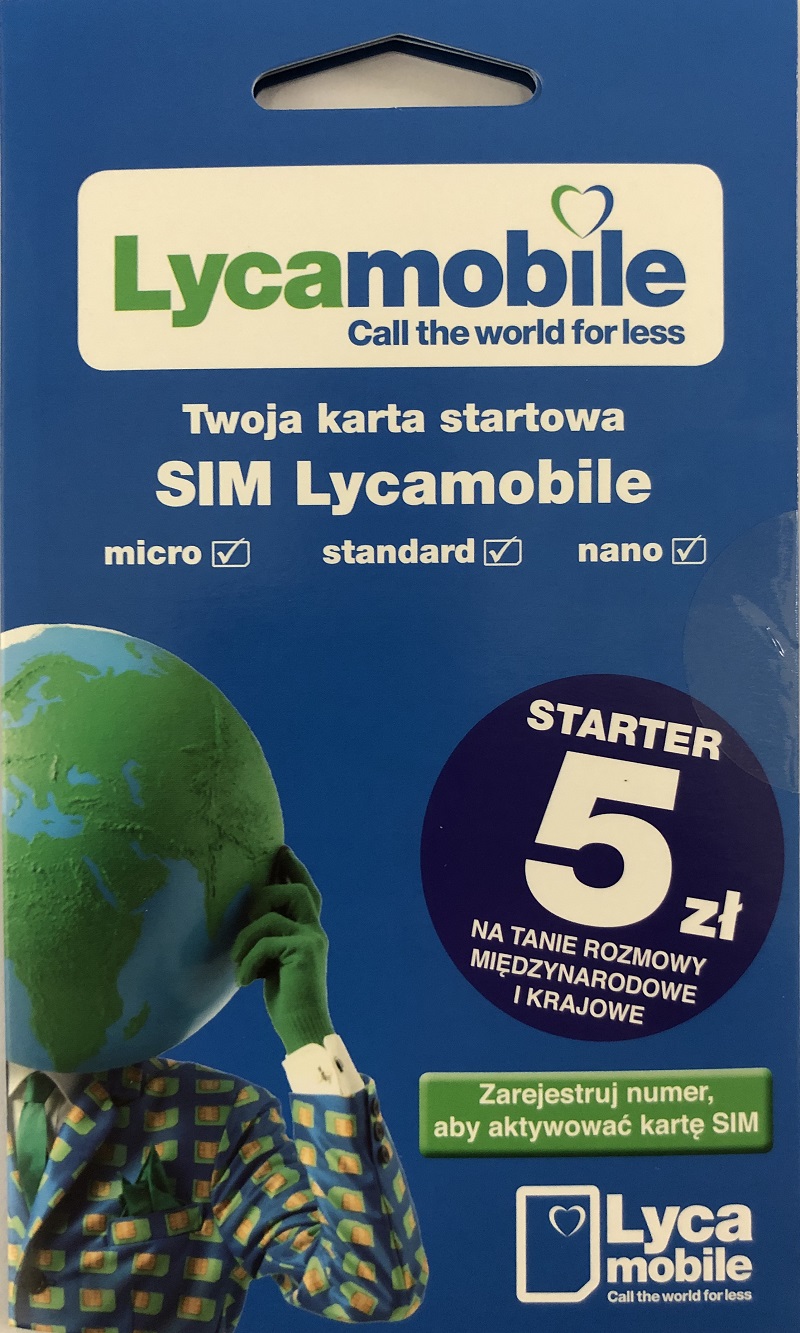 Lycamobile - karta SIM 5 zł na koncie do wykorzystania