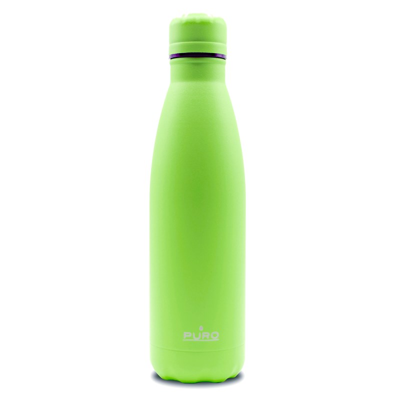 PURO ICON Fluo - Butelka termiczna ze stali nierdzewnej 500 ml (Green) (Powder Coating)