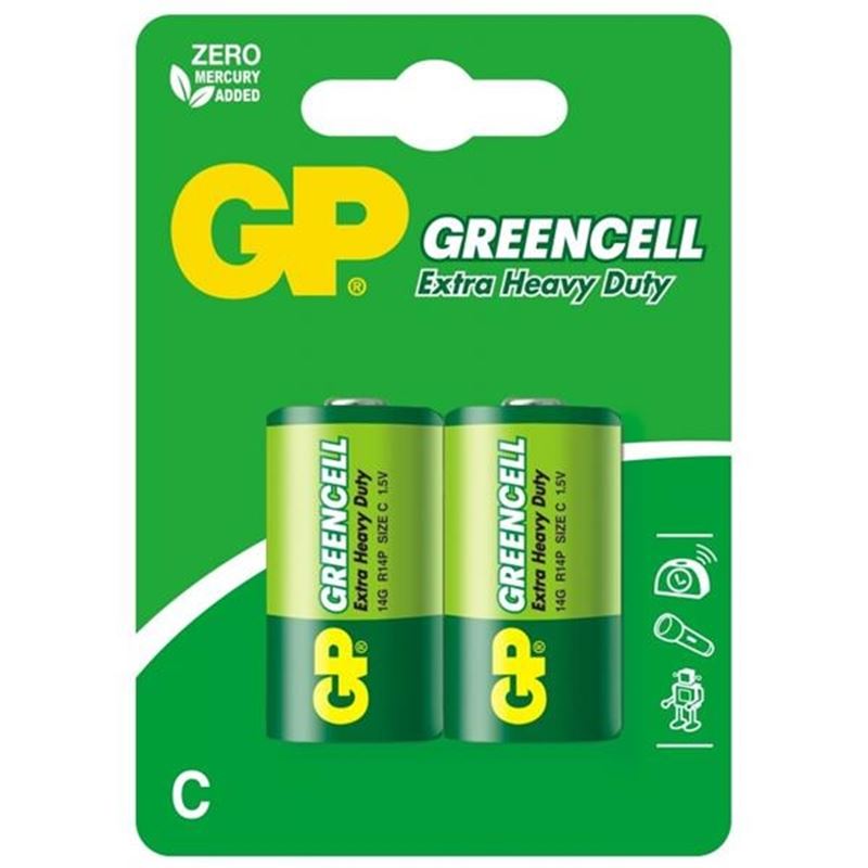 GP Greencell Extra Heavy Duty - Bateria C R14 1.5 V (2 szt.)