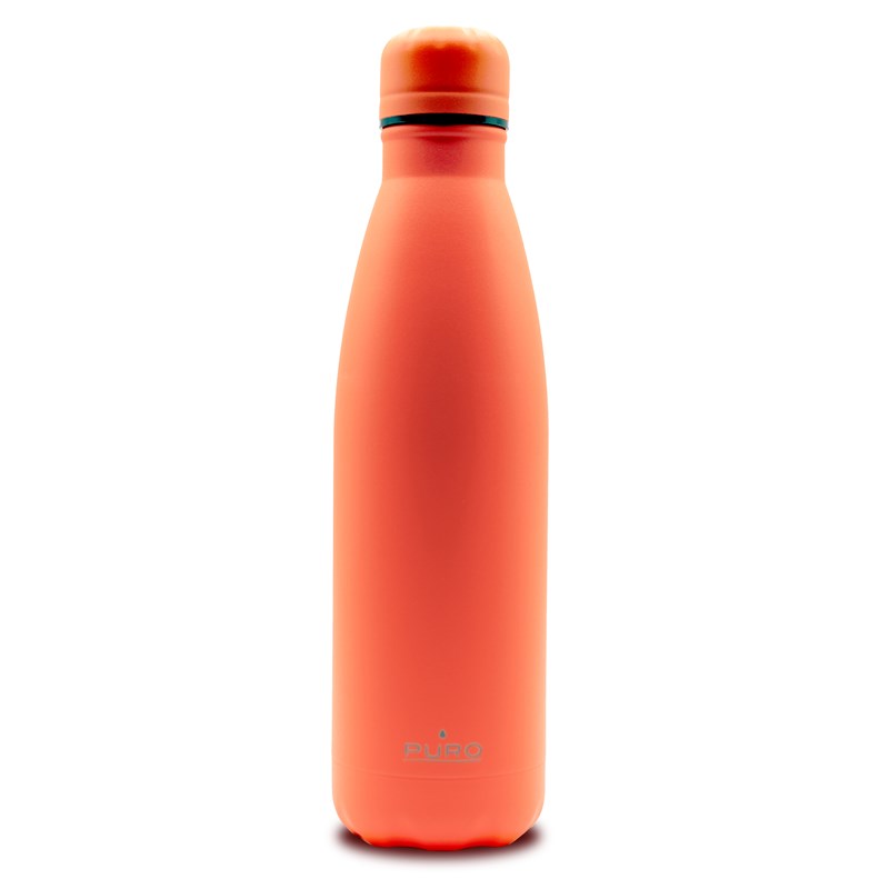 PURO ICON Fluo - Butelka termiczna ze stali nierdzewnej 500 ml (Orange) (Powder Coating)