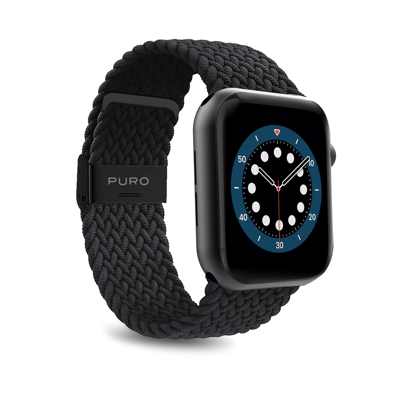 Puro Loop Band - Pleciony pasek do Apple Watch 42/44/45 mm (czarny)