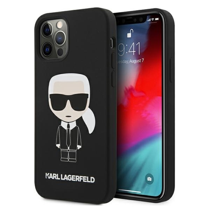 Karl Lagerfeld Fullbody Silicone Iconic - Etui iPhone 12 / 12 Pro (Black)