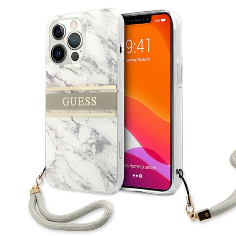 Guess Marble Strap - Etui iPhone 13 Pro (szary)