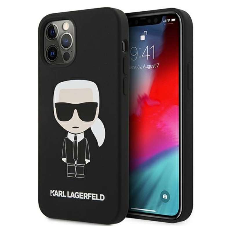 Karl Lagerfeld Fullbody Silicone Iconic - Etui iPhone 12 Pro Max (Black)