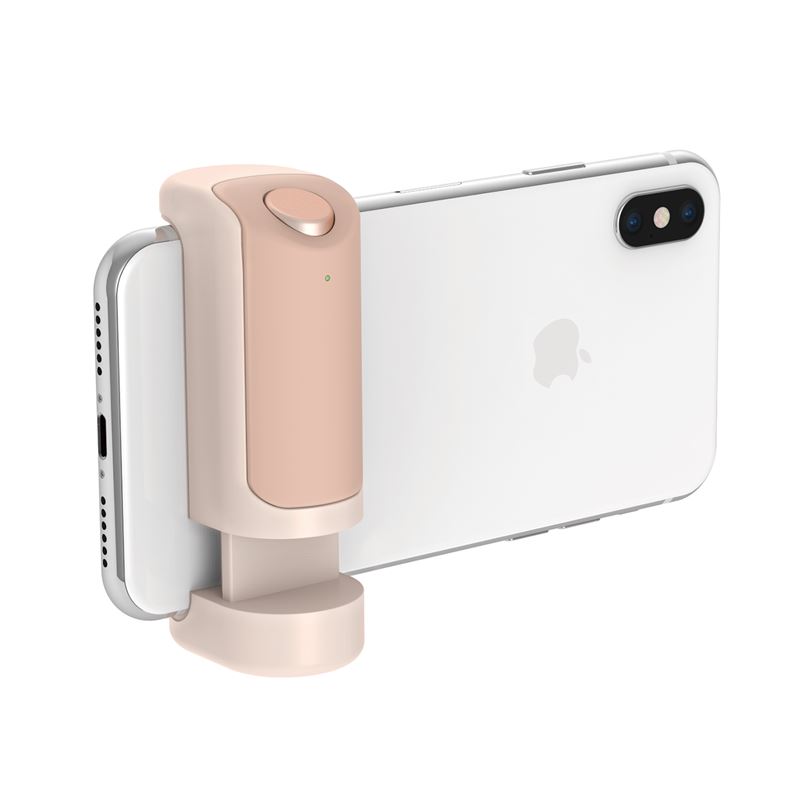 Just Mobile ShutterGrip - Uchwyt foto ze spustem migawki Bluetooth dla iOS/Android (Gold)