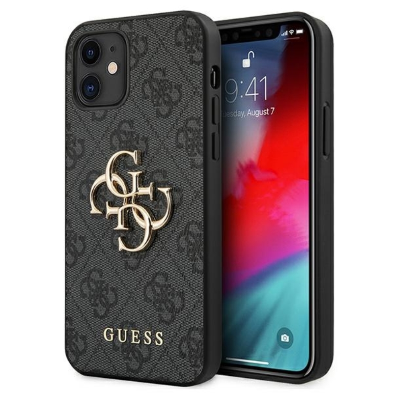 Guess 4G Big Metal Logo - Etui iPhone 12 mini (szary)