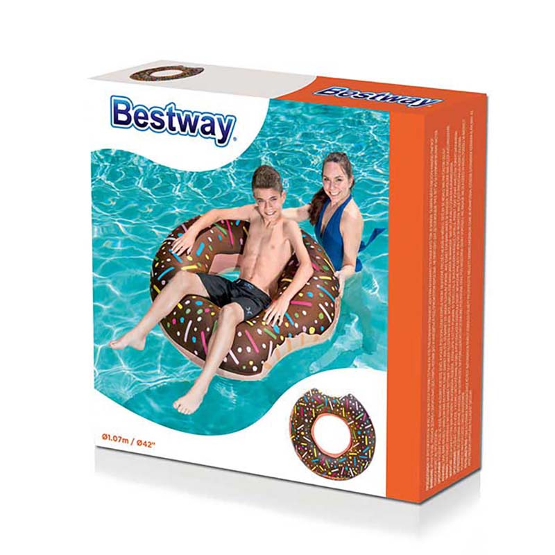 Bestway - Koło do pływania w kształcie pączka / Donut (czekolada)
