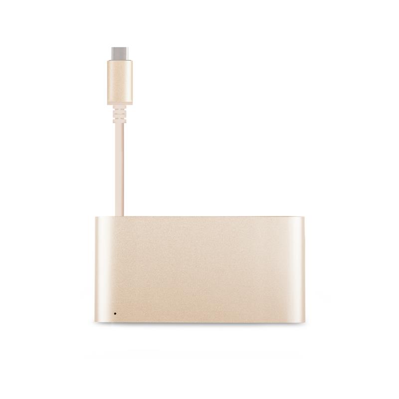 Moshi USB-C Multiport Adapter - Aluminiowy hub 3-w-1 USB-C/Thunderbolt 3 (Satin Gold)