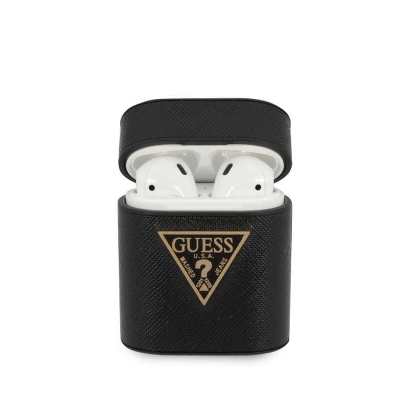 Guess Saffiano - Etui Airpods (czarny)