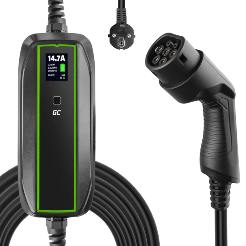 Green Cell - Ładowarka mobilna GC EV PowerCable 3,6kW Schuko - Type 2 do ładowania samochodów elektrycznych i hybryd Plug-In