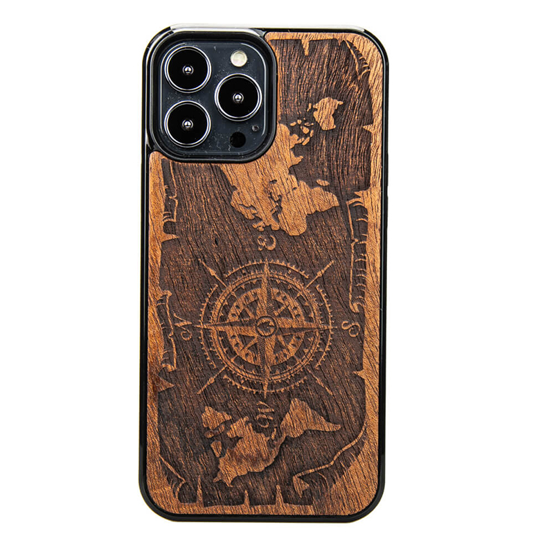 Bewood Róża Wiatrów Merbau - Etui do iPhone 13 Pro Max