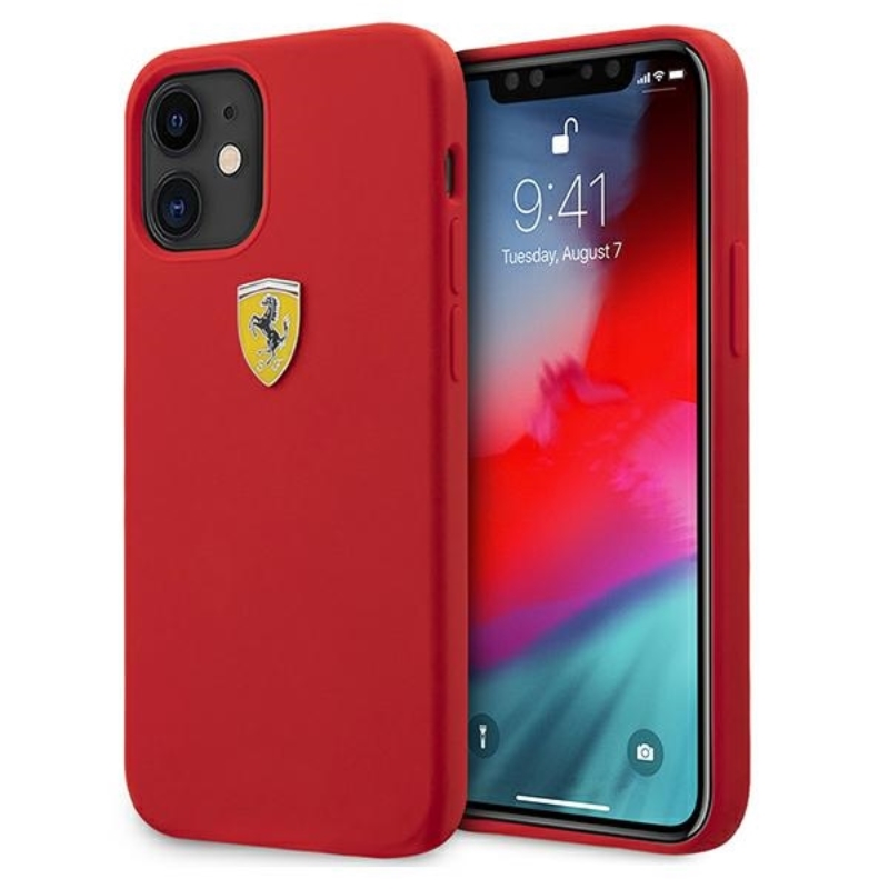 Ferrari On Track Silicone – Etui iPhone 12 mini (czerwony)