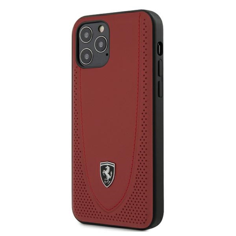 FERRARI Off Track Perforated - Etui iPhone 12 / iPhone 12 Pro (czerwony)