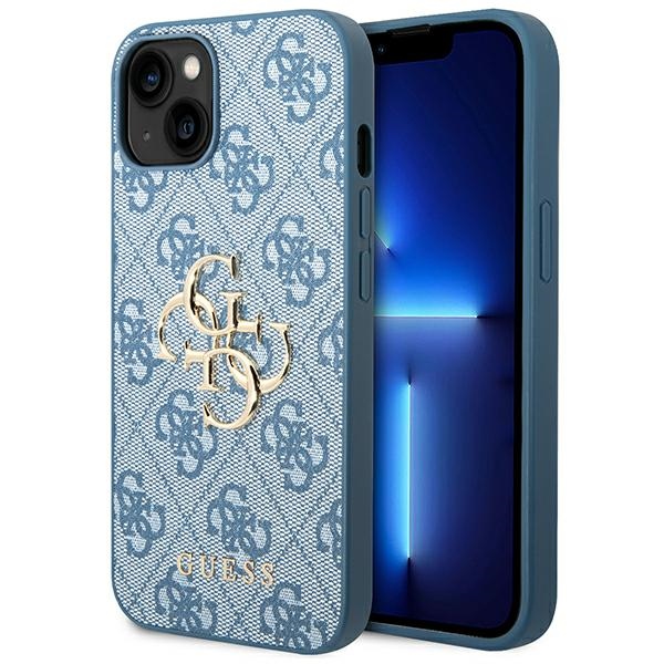 Guess 4G Big Metal Logo - Etui iPhone 14 Plus (niebieski)