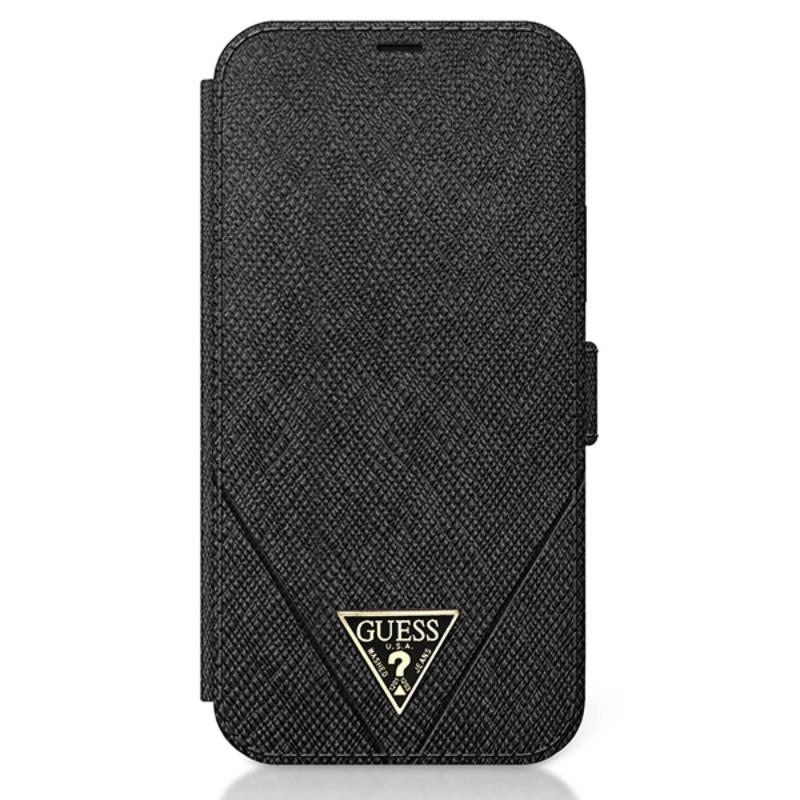 Guess Booktype Saffiano V – Etui iPhone 12 Pro Max (czarny)