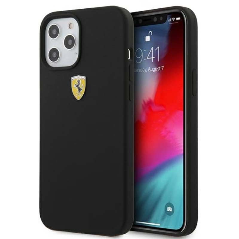 Ferrari On Track Silicone – Etui iPhone 12 / iPhone 12 Pro (czarny)