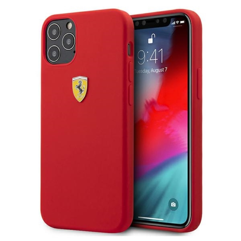 FERRARI On Track Silicone - Etui iPhone 12 / iPhone 12 Pro (czerwony)