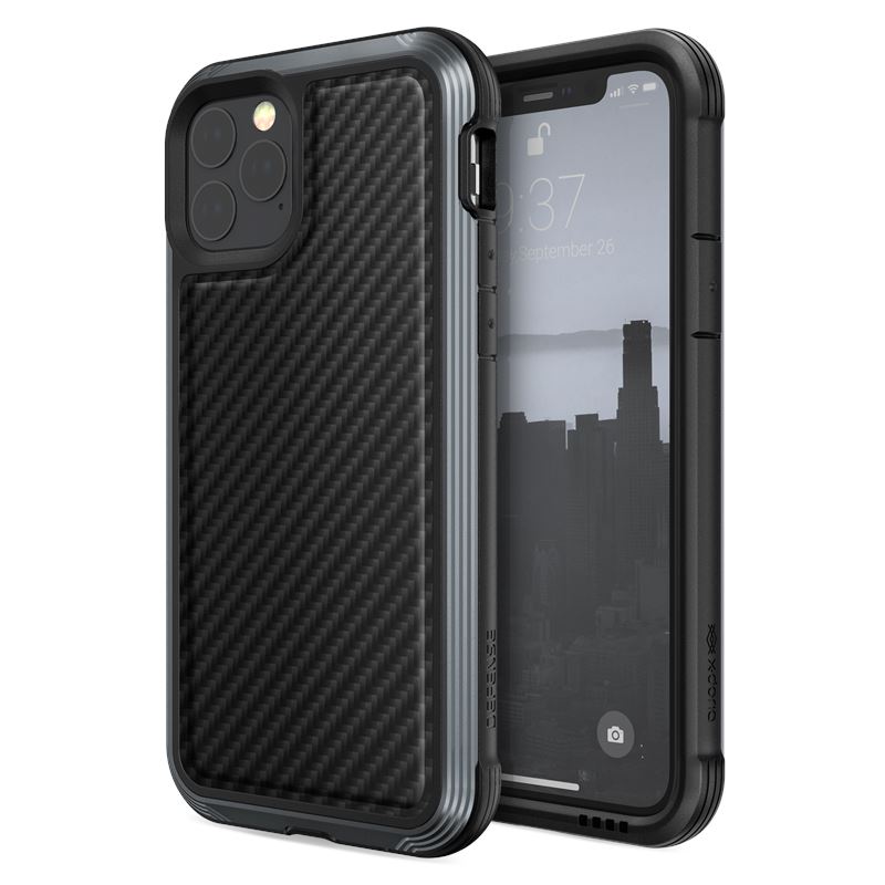 X-Doria Defense Lux - Etui aluminiowe iPhone 11 Pro (Drop test 3m) (Black Carbon Fiber)