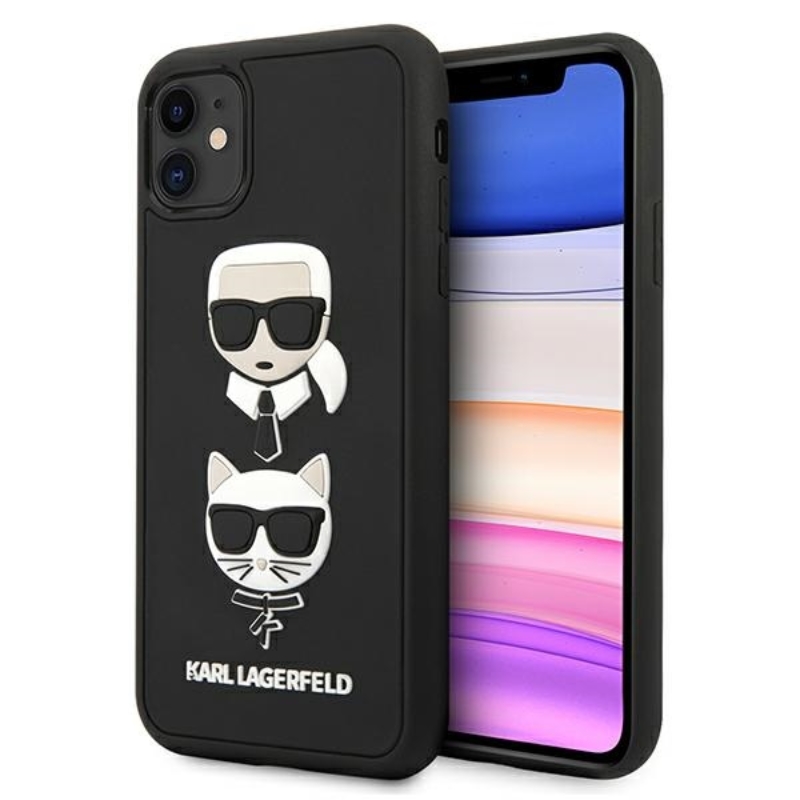 Karl Lagerfeld 3D Rubber Karl & Choupette Heads – Etui iPhone 11 (czarny)